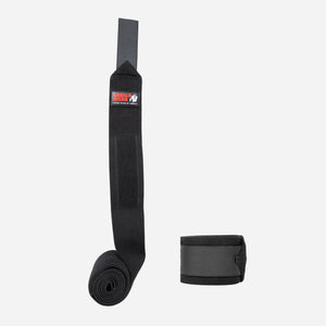 Gorilla Wear Knee Wraps Black 2,5 m – knälinda utsträckt och ihoprullad