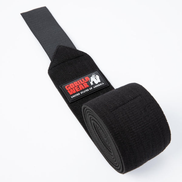 Gorilla Wear GW Knee Wraps Black 2 m – ihoprullad knälinda