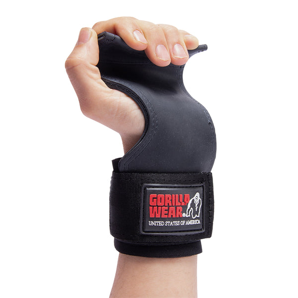 Gorilla Wear Lifting Grips Black – lifting grip i användning runt handen