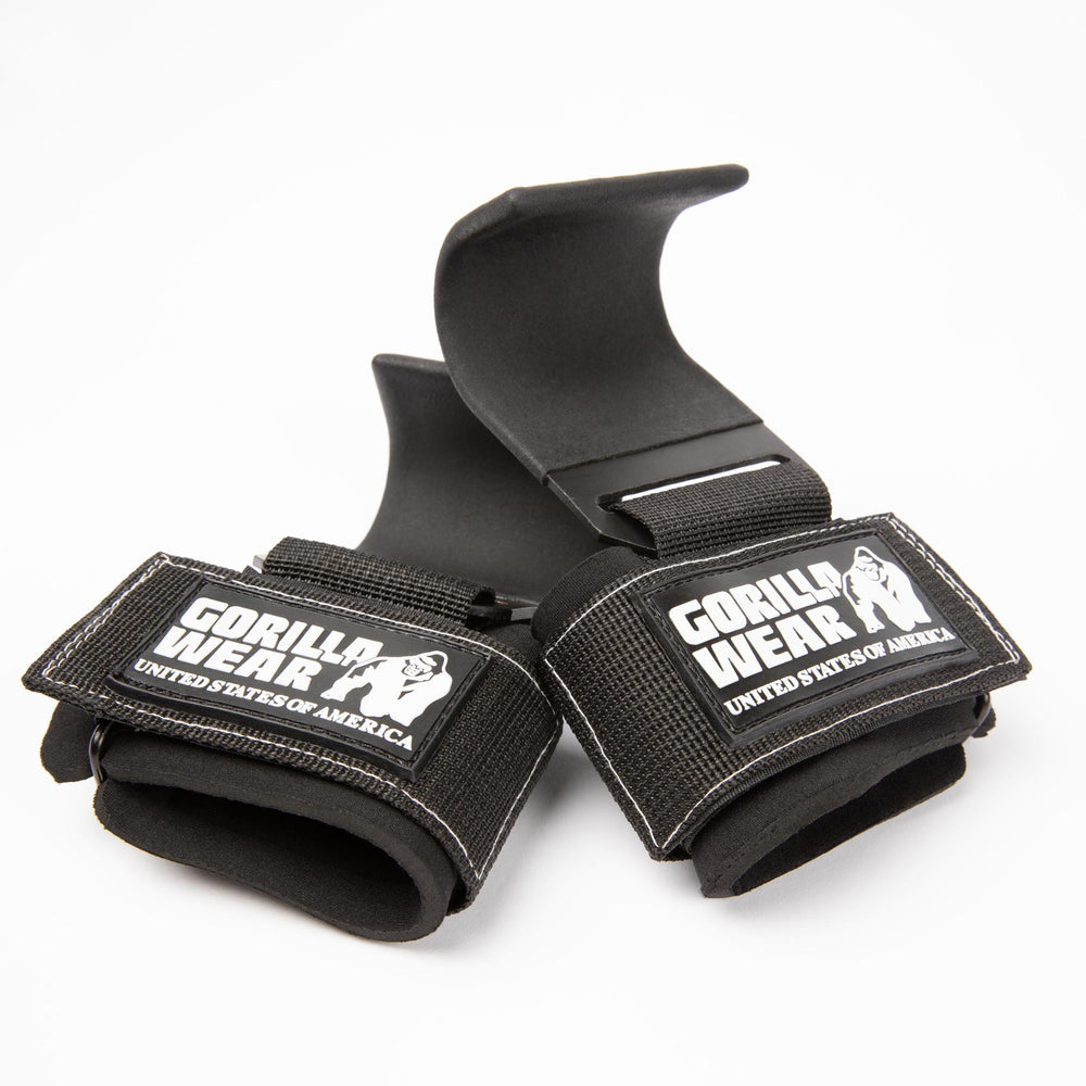 Gorilla Wear Weight Lifting Hooks black/white