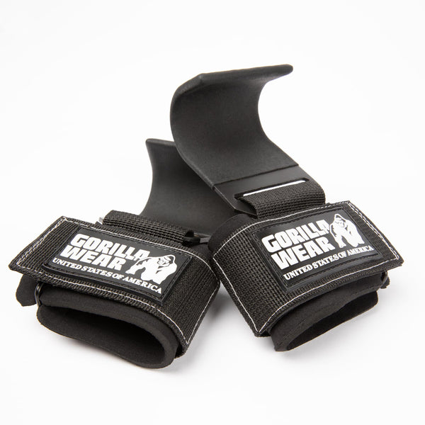 Gorilla Wear Weight Lifting Hooks black/white