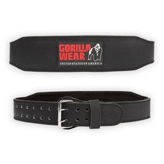 Gorilla Wear 4 Inch Padded Leather Belt Black/Red