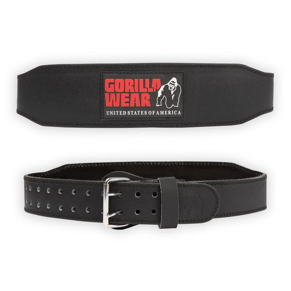 Gorilla Wear 4 Inch Padded Leather Belt Black/Red
