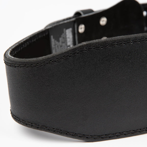 Gorilla Wear 4 Inch Padded Leather Belt Black/Red – närbild av insida och material