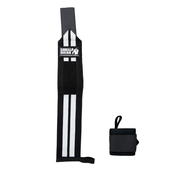 Gorilla Wear Wrist Wraps Pro black/white – wrist wrap med förvaringspåse
