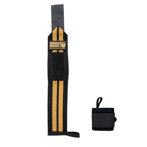 Gorilla Wear Wrist Wraps Pro Black/Gold – wrist wrap med förvaringspåse