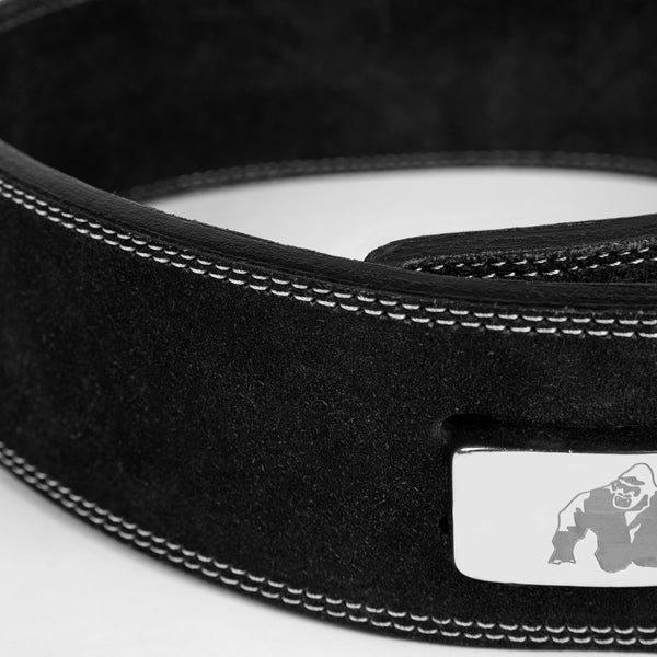 Gorilla Wear 4 Inch Powerlifting Lever Belt Black – närbild av insida och vaddering