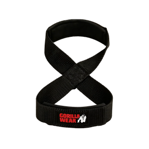 Gorilla Wear Figure 8 Lifting Straps Black – produktöversikt av figure-8 straps