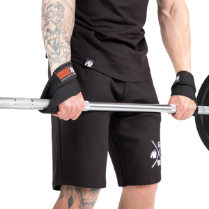 Gorilla Wear Figure 8 Lifting Straps Black – i användning med skivstång