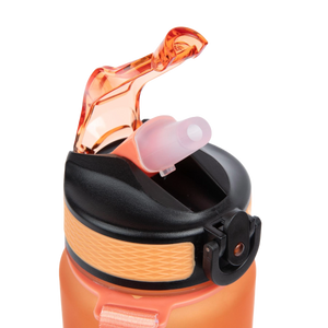 Gorilla Wear Gradient Water Bottle Green Orange 1000 ml – närbild av drickpip och lock