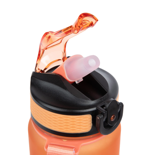 Gorilla Wear Gradient Water Bottle Green Orange 1000 ml – närbild av drickpip och lock