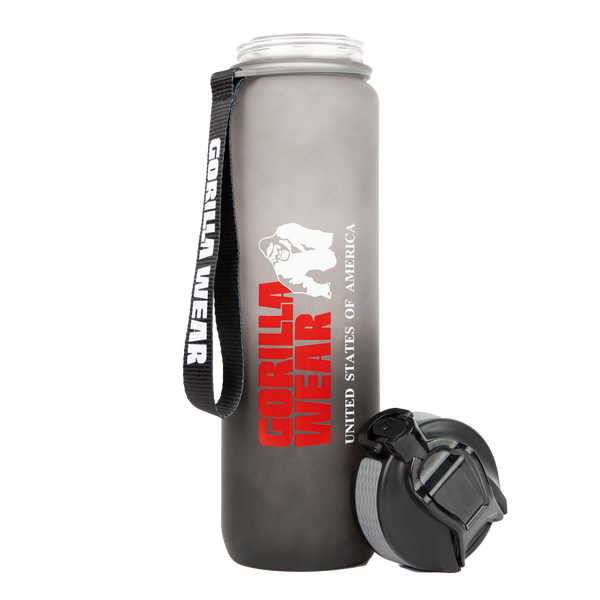 Gorilla Wear Gradient Water Bottle Black/Grey 1000 ml – vattenflaska med lock