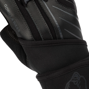 Gorilla Wear Dallas Wrist Wraps Gloves 2.0 Black/Grey – handledslinda med handske i användning