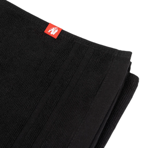 Gorilla Wear Medium Towel Svart 50 x 100 cm – närbild av handdukens material och kant