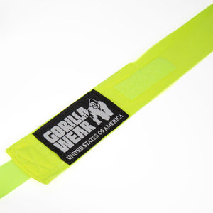 Gorilla Wear Boxing Hand Wraps Gul 2,5 m – närbild av boxningslindans etikett