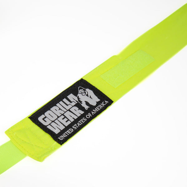 Gorilla Wear Boxing Hand Wraps Gul 2,5 m – närbild av boxningslindans etikett