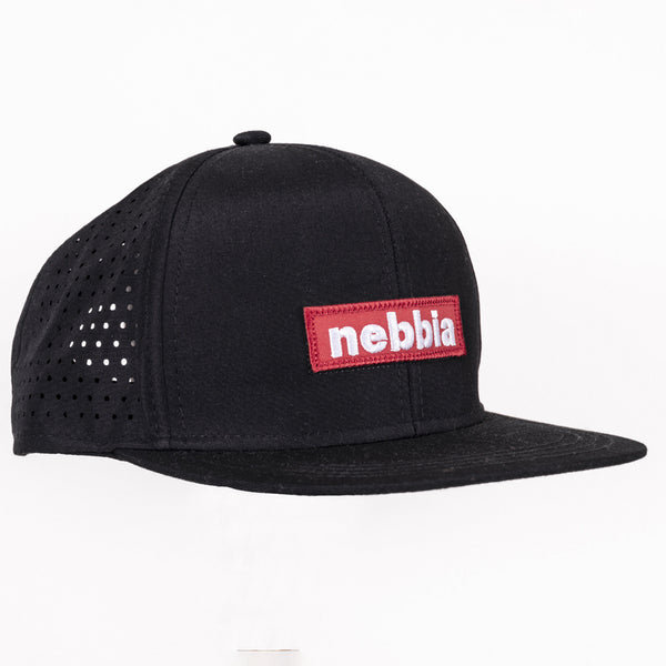 NEBBIA Red Label Snapback Cap Black