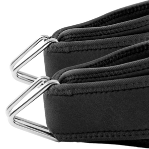 C.P. Sports Wrist & Ankle Strap Premium neon green – närbild av metallringar och sömmar