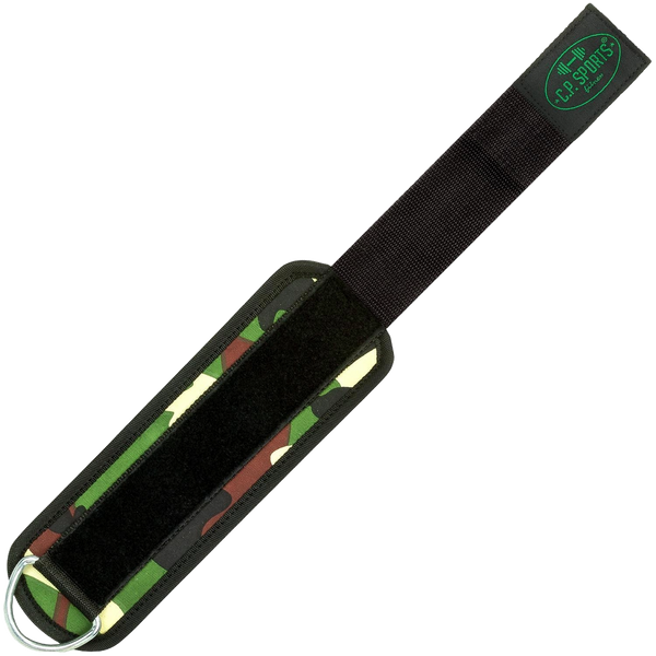C.P. Sports Ankle Straps Premium Green Camo – närbild av rem och kardborre