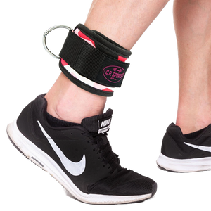 C.P. Sports Ankle Straps Premium Pink Camo – i användning runt ankeln