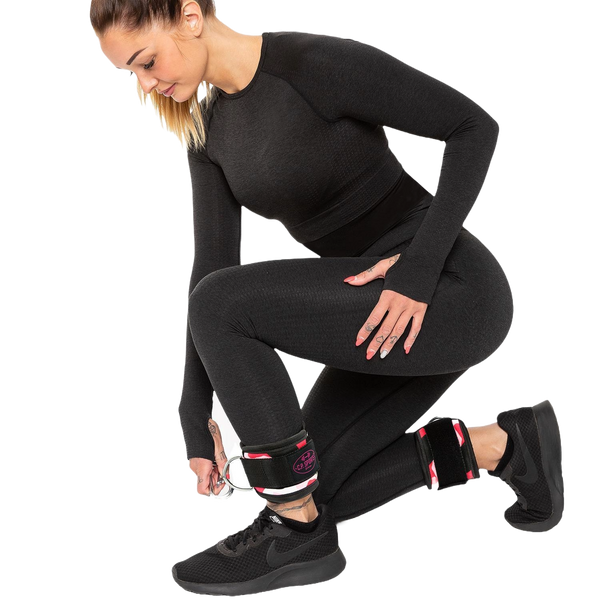 C.P. Sports Ankle Straps Premium Pink Camo – i användning vid träning