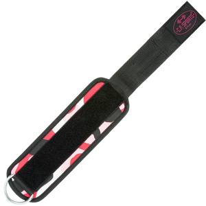 C.P. Sports Ankle Straps Premium Pink Camo – närbild av rem och kardborre