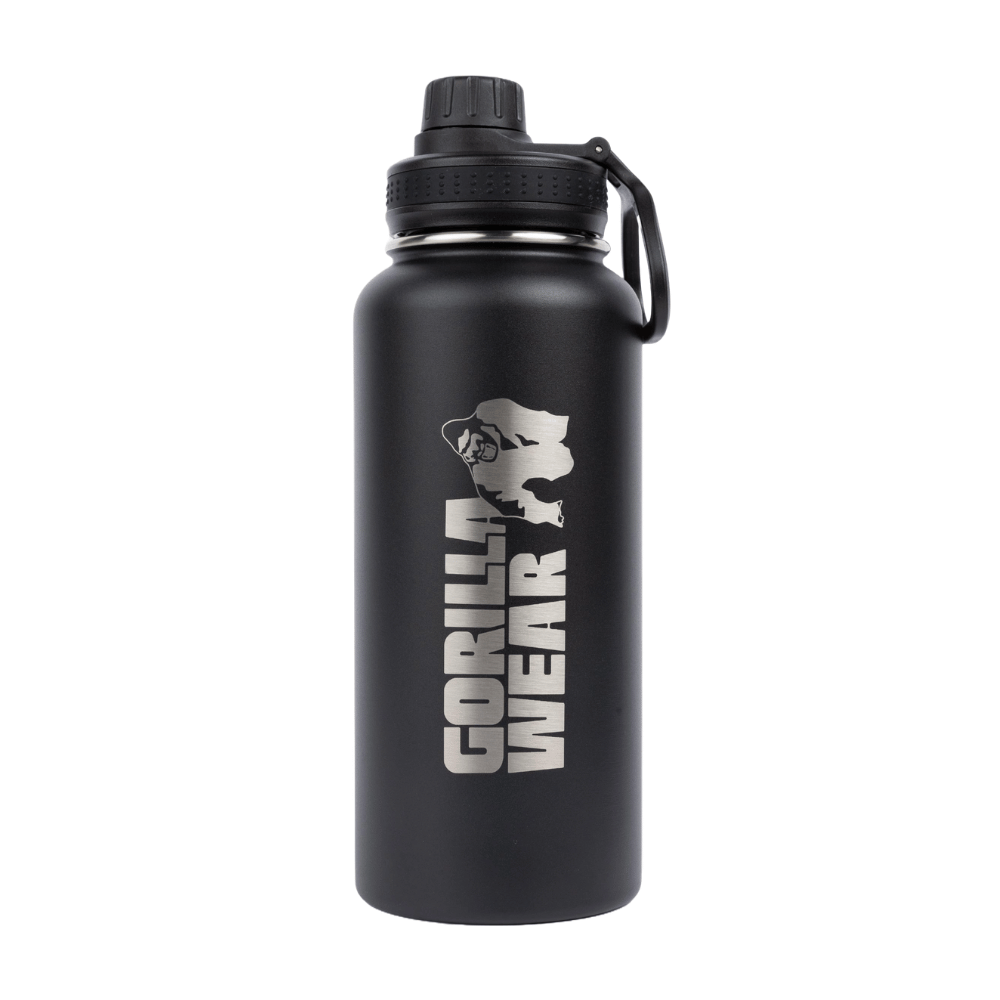 Gorilla Wear Insulated Stainless Steel Water Bottle Black 1000 ml
