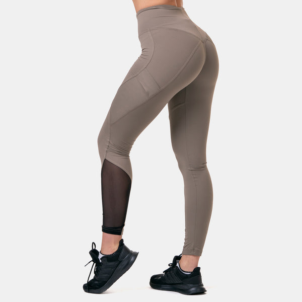 NEBBIA Fit & Smart High Waist Tights mocha – tights på modell från sidan