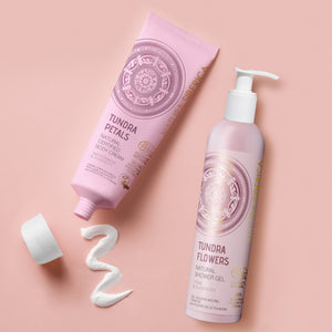 Natura Siberica Tundra Petals Body Cream 200 ml – med pumpflaska och tub
