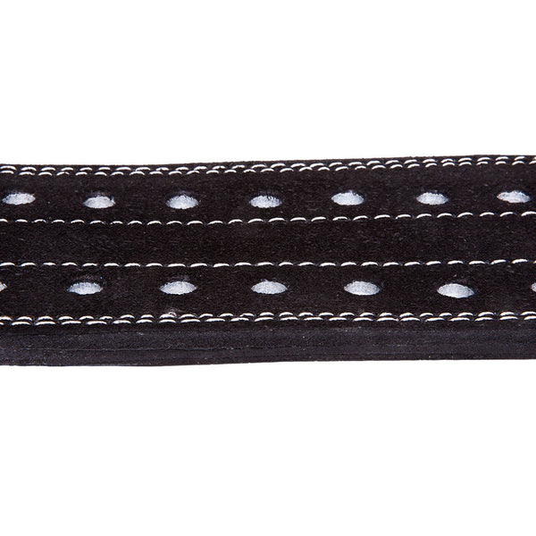 C.P. Sports Powerlifting Belt Black – närbild av sömmar och material