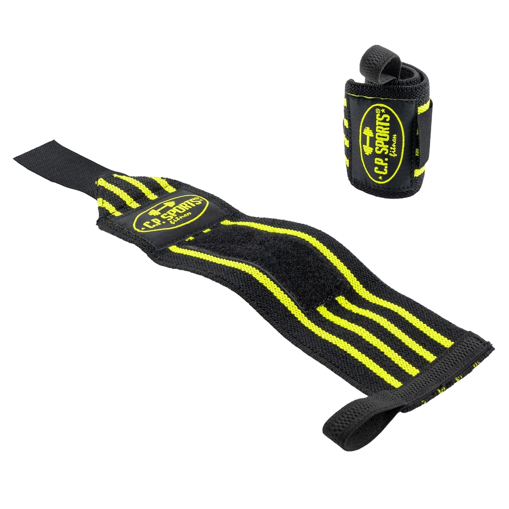 C.P. Sports Wrist Wraps Black/Yellow 30 cm