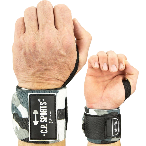 C.P. Sports Strongman Wrist Wraps White Camo 50 cm – produktöversikt