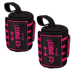 C.P. Sports Strongman Wrist Wraps Black Pink 50 cm