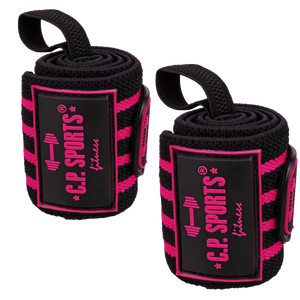 C.P. Sports Strongman Wrist Wraps Black Pink 50 cm