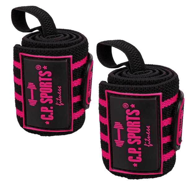C.P. Sports Strongman Wrist Wraps Black Pink 50 cm
