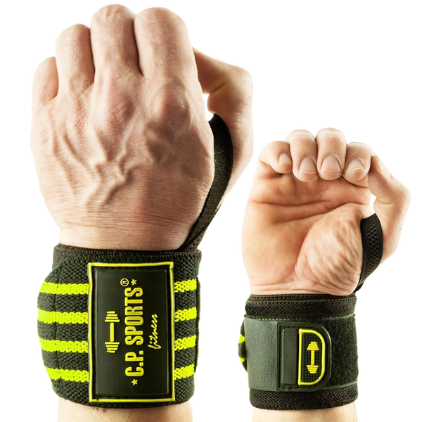 C.P. Sports Strongman Wrist Wraps Black Yellow 50 cm – produktöversikt