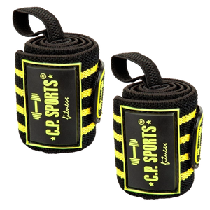 C.P. Sports Strongman Wrist Wraps Black Yellow 50 cm