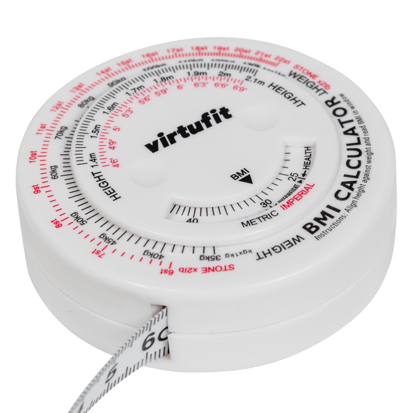 Virtufit Måttband med BMI-skala 150 cm – och kalkylator