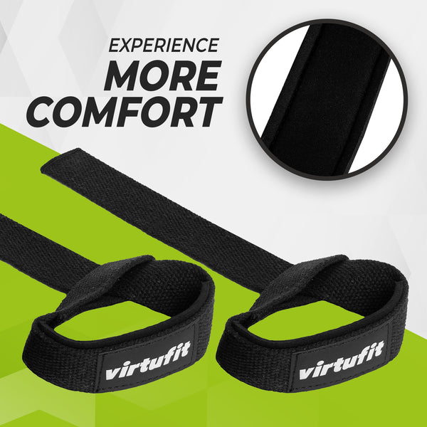 VirtuFit Padded Lifting Straps Black – med komfortdetalj
