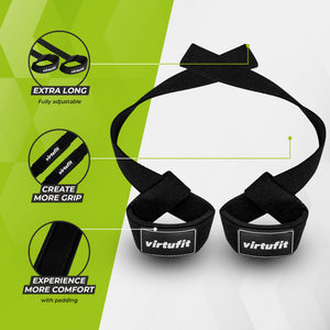 VirtuFit Padded Lifting Straps Black – med funktionsöversikt
