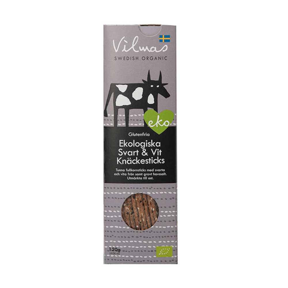 Vilmas Knäckebröd Svart & Vit Knäckesticks Eko 120 g
