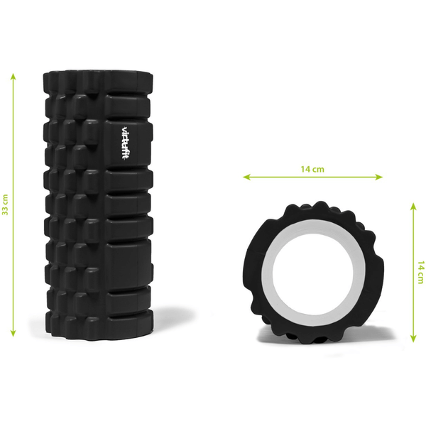 Virtufit Foam Roller Svart 33 cm – med mått