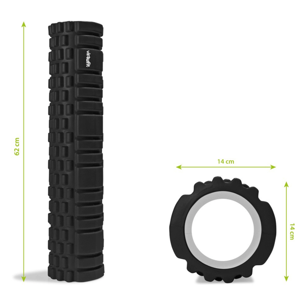 Virtufit Foam Roller Svart 62 cm – med mått