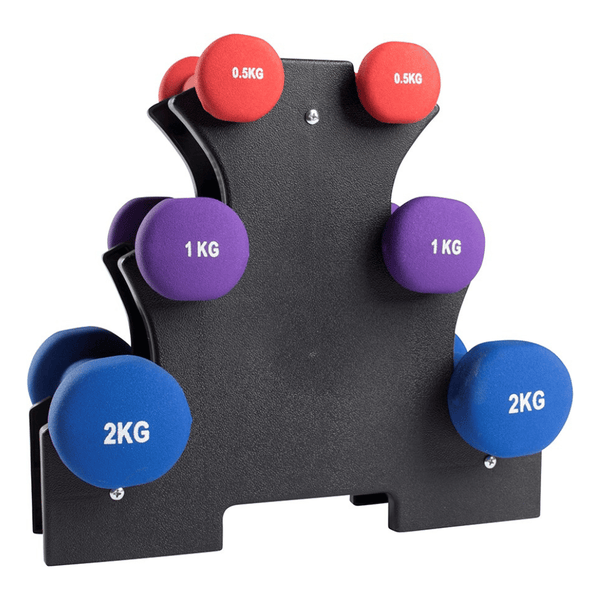 Virtufit Neopren Hantelset + Ställ