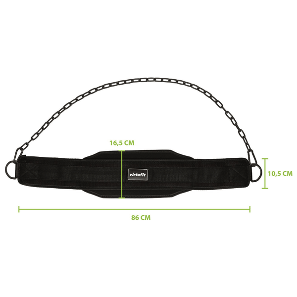 Virtufit Nylon Dip Belt Svart – mått och produktdetaljer