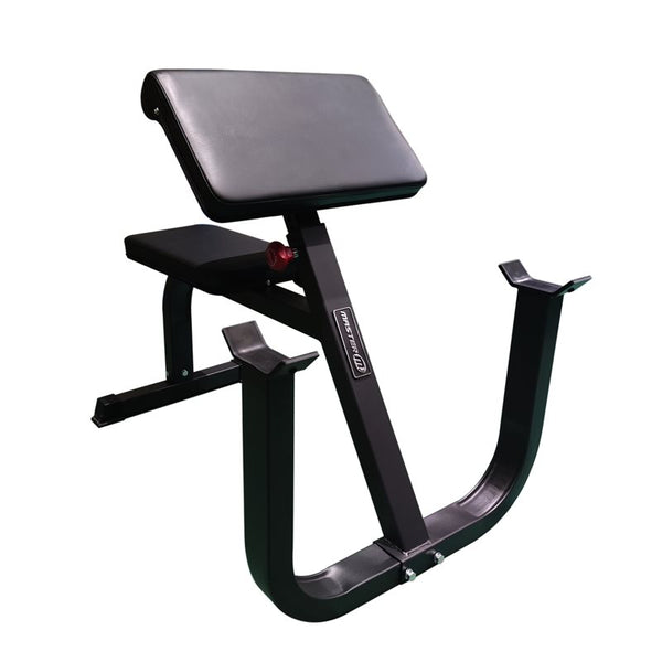 Master Fitness Deluxe Preacher Curl – curl-bänk i trekvartsvy