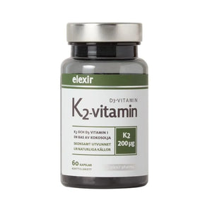 Elexir Pharma K2+D3 200 mcg 60 kapslar