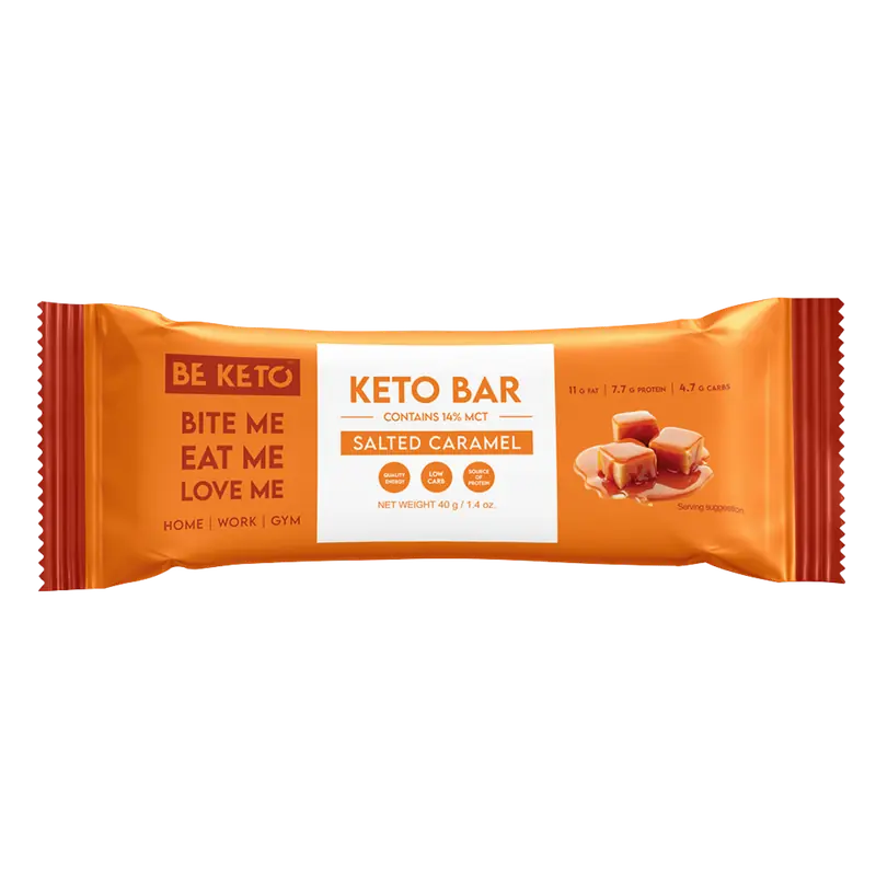 BeKeto Keto Bar Chocolate covered Salted Caramel 40 g