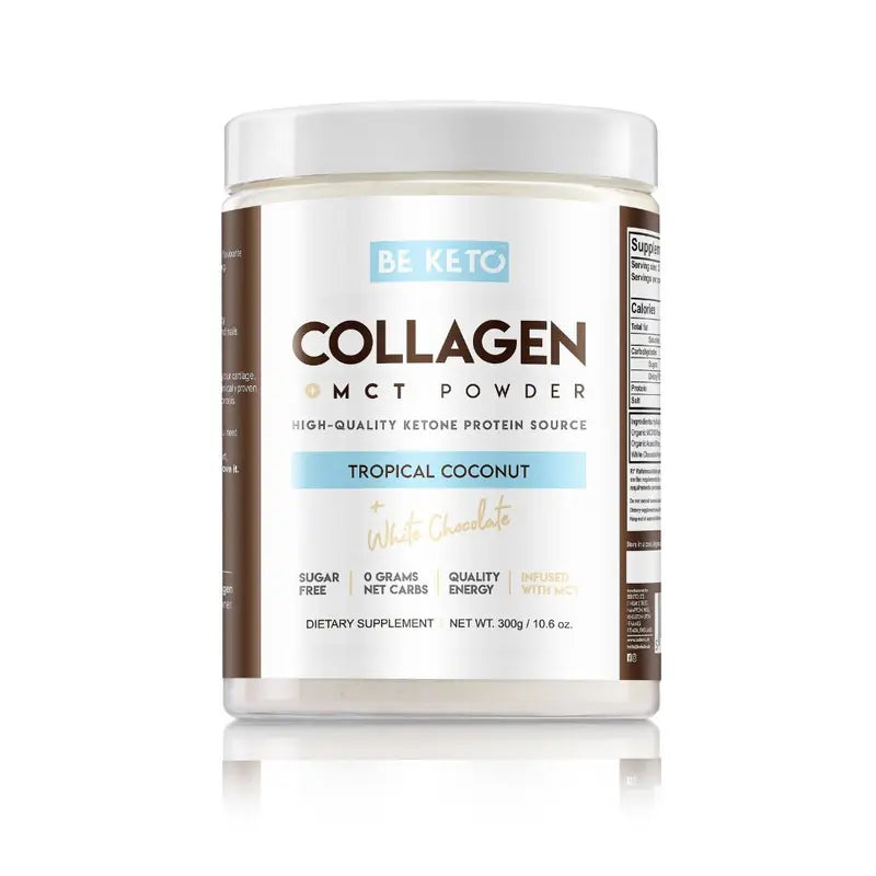 BeKeto Keto Collagen + MCT Tropical Coconut + White Chocolate 300 g