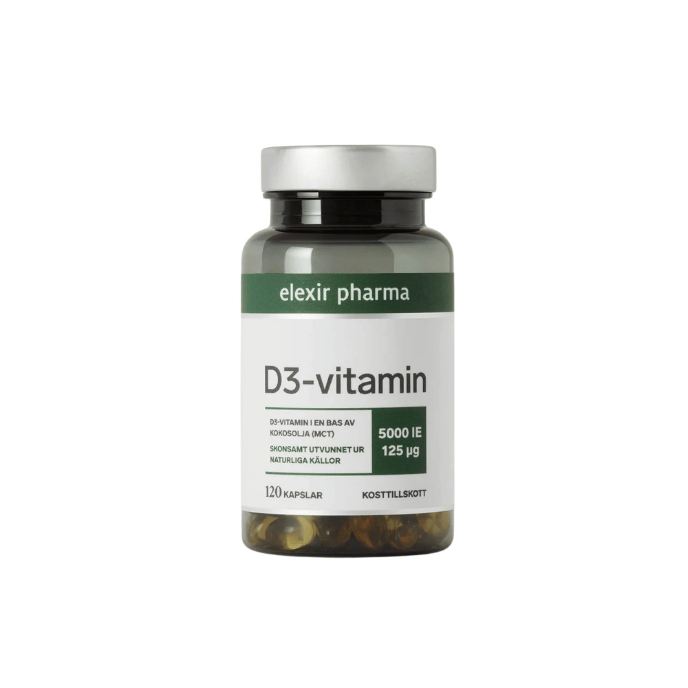 Elexir Pharma D3-vitamin 5000 IE 120 kapslar